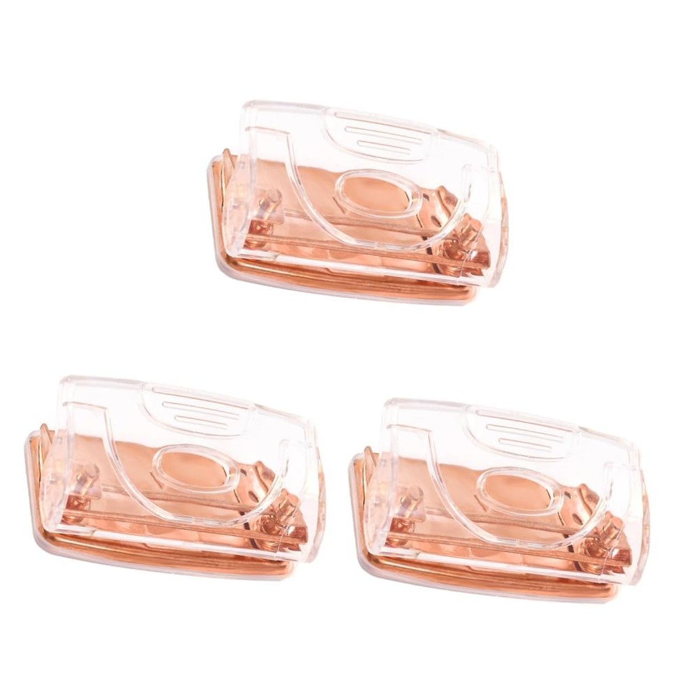 STOBOK 3pcs Portable Gold Office Supply Multi-Function Puncher Desk Organizer