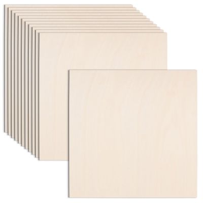 AWIZOM 12 Pcs Basswood Plywood Sheets 18x18x1/8 Inch Unfinished Wood Board