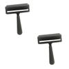STOBOK 2pcs Printmaking Rubber Roller Tool for Craft Projects Black Ink Roller Comfortable Handle for Easy Cleaning and Even Coloring view 1