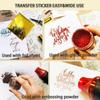 3pc Stripe Greeting Words Love You Stick & Shine Foil Transfer Sticker Paper for Card Making Scrapbooking and Album Journal Invitation Letter Decoration Hot Foil Transfer Printing Adhesive Sheets view 4