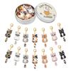 PLIGREAT 14 Pcs Cute Cartoon Cat Enamel Charms Crochet Locking Stitch Markers Set Knitting Stitch Counter DIY Earrings Bracelet Necklace Crafts Pendant Jewelry Making Accessory Gift for Grandma Mom view 1