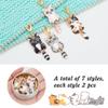 PLIGREAT 14 Pcs Cute Cartoon Cat Enamel Charms Crochet Locking Stitch Markers Set Knitting Stitch Counter DIY Earrings Bracelet Necklace Crafts Pendant Jewelry Making Accessory Gift for Grandma Mom view 3