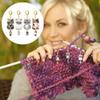 PLIGREAT 14 Pcs Cute Cartoon Cat Enamel Charms Crochet Locking Stitch Markers Set Knitting Stitch Counter DIY Earrings Bracelet Necklace Crafts Pendant Jewelry Making Accessory Gift for Grandma Mom view 4