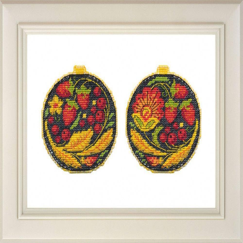 Cross Stitch Kits for Beginners Adults Canvas Painting Plastic Canvas Embroidery Kit Christmas Decoration Khokhloma 8.5*9cm
