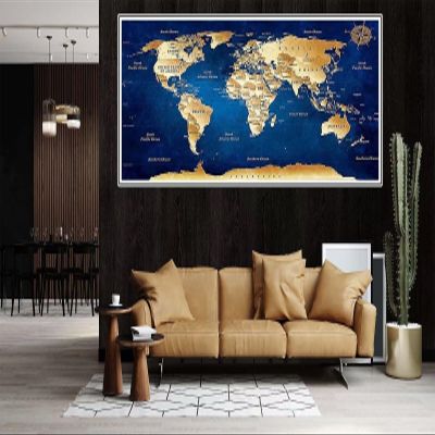 Diamond Painting World Map Diamond Art Kits for Adults, Large Size 24 x 72 Inch, DIY Paint by Numbers Full Diamond Art Accessories,5D Gem Art Paintings Crystal Embroidery Kits for Home Wall Decor F184