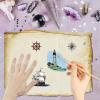 CRASPIRE Sailboat Clear Stamps Lighthouse Compass Globe Reusable Background Postmark Transparent Silicone Stamp Seals for Journaling Card Making Decor DIY Scrapbooking Supplies Film Frame view 4