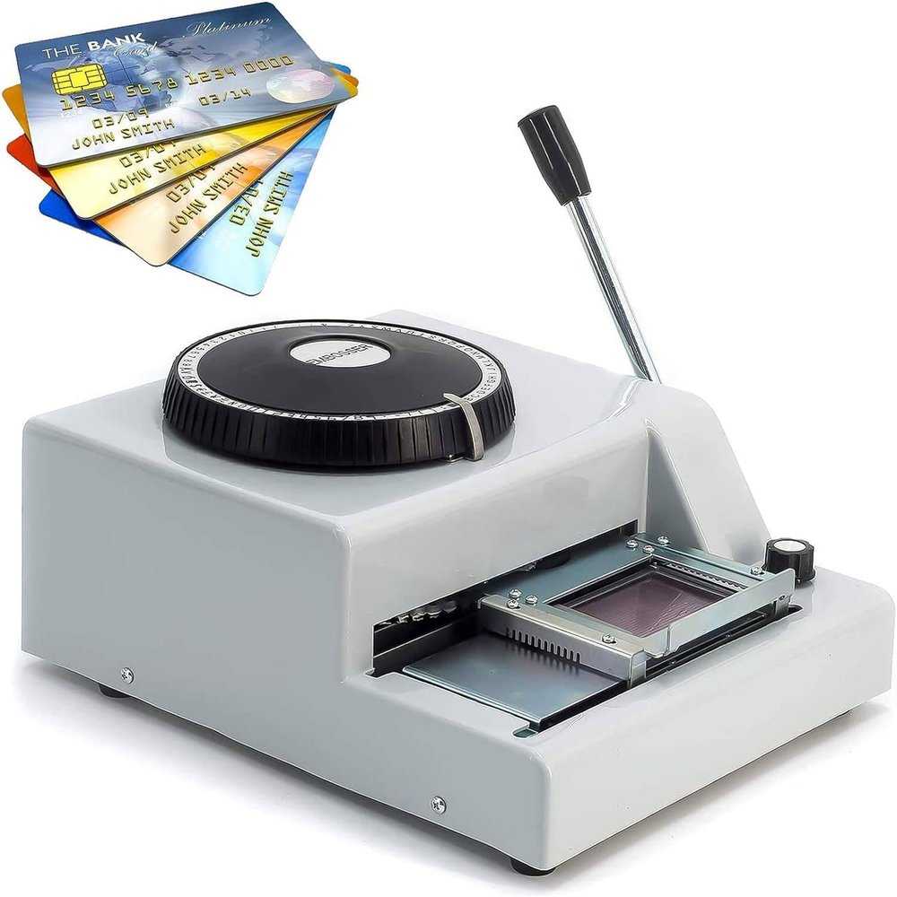 JINGEDD 72 Characters PVC Card Embosser Stamping Machine,Card Embosser Printer,Manual Embosser Machine,Card Embosser Printer Gift,Embossing Machine for VIP/ID Card Credit Card Printing