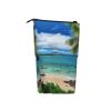 LZQPOEAS Tropical Palm Tree Hawaii Beach Print Pencil Case Telescopic Pen Pouch Standing Pencil Bag Pop Up Pencil Holder With Zipper Portable Makeup Bag for Office Holiday Gift view 3