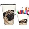 LZQPOEAS Pug Dog Print Pencil Case Telescopic Pen Pouch Standing Pencil Bag Pop Up Pencil Holder With Zipper Portable Makeup Bag for Office Holiday Gift view 1