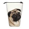 LZQPOEAS Pug Dog Print Pencil Case Telescopic Pen Pouch Standing Pencil Bag Pop Up Pencil Holder With Zipper Portable Makeup Bag for Office Holiday Gift view 2