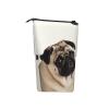 LZQPOEAS Pug Dog Print Pencil Case Telescopic Pen Pouch Standing Pencil Bag Pop Up Pencil Holder With Zipper Portable Makeup Bag for Office Holiday Gift view 3
