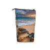 LZQPOEAS Turtles on the beach Print Pencil Case Telescopic Pen Pouch Standing Pencil Bag Pop Up Pencil Holder With Zipper Portable Makeup Bag for Office Holiday Gift view 3