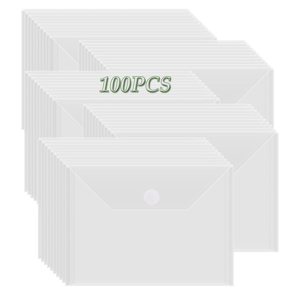 BAOFALI 100 Pcs/Set 7x5inch Clear Stamp and Die Storage Pockets, Stamp Storage Bags, Plastic Envelopes, DIY Scrapbooking Storage Die Cuts for Stencil Storage Card Making Cutting Dies