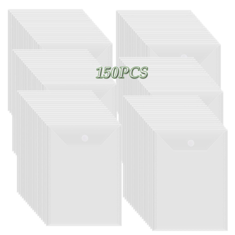 BAOFALI 150 Pcs/Set 7x9.4inch Clear Stamp and Die Storage Pockets, Stamp Storage Bags, Plastic Envelopes, DIY Scrapbooking Storage Die Cuts for Stencil Storage Card Making Cutting Dies