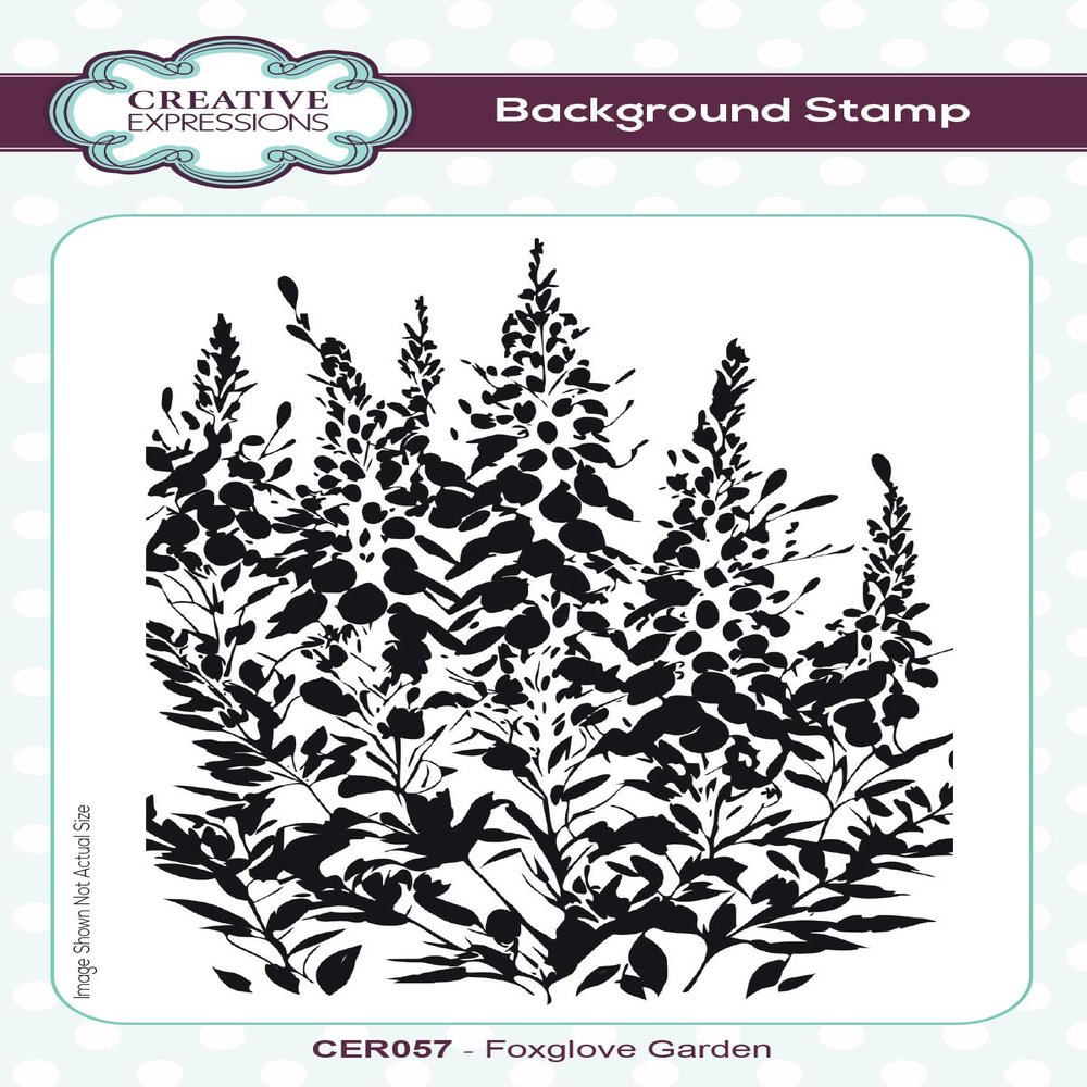 Creative Expressions Foxglove Garden 4 in x 6 in Pre Cut Rubber Stamp, 4 x 6 in, Grey