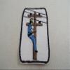 Power Lineman Electric Pole Man Worker Embroidered Iron On Patch view 1
