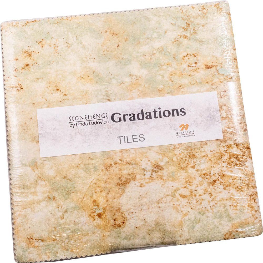 Linda Ludovico Stonehenge Gradations II Oxidized Copper Tiles 42 10-inch Squares Northcott, Assorted, TGRAD42-68