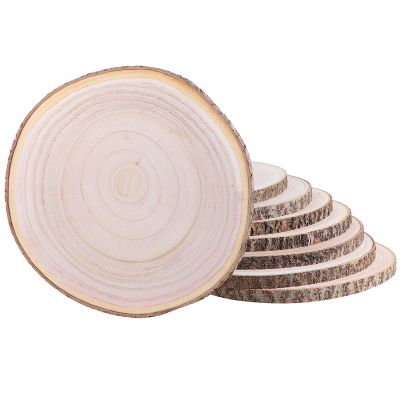 Large Wood Slices 8 Pcs 12-14 Inches Wood Rounds Natural Wood Slices for Centerpieces/Crafts/Table Decor/Round Wooden Discs Large Unfinished Wood Centerpieces for Tables