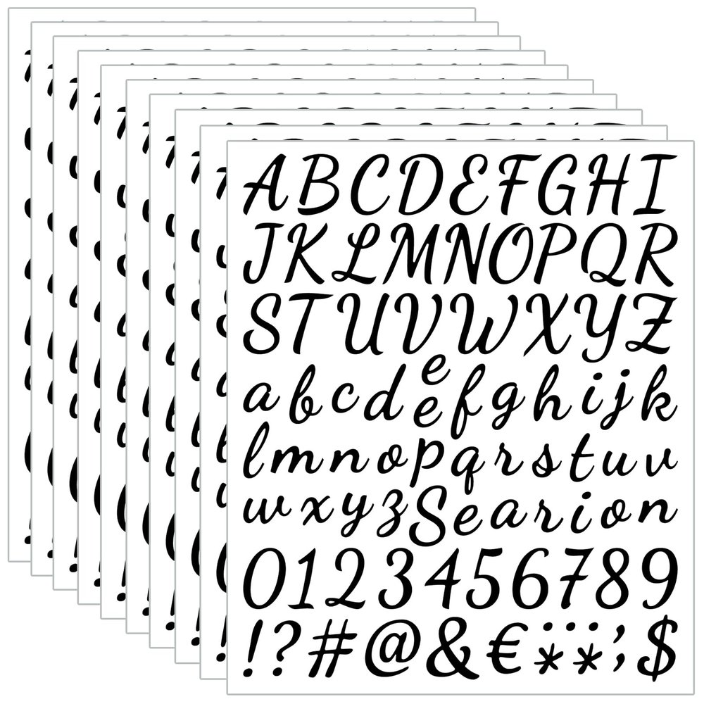 760 Pieces 10 Sheets Black Letters Stickers,1 Inch Self Adhesive Alphabet Number Stickers,Vinyl Letter Stickers Decals for Scrapbooking,Mailbox,Notebook,Classroom Decor, Door,Business,Address (Black)