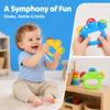 BESTonZON 3-Pack Baby Rattles & Jingle Bells, Colorful Baby Musical Toys and Sensory Toys for Babies, Fun Musical Instruments for Toddlers 1-3 view 4