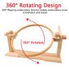 360 Rotation Embroidery Frames, Adjustable Cross Stitch Frames and Stands, Wood Embroidery Hoop Holder for Arts Crafts Sewing Needlework view 3