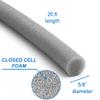 Oodles of Noodles 5/8 20 ft Foam Noodles for Crafts Solid-Core Foam Tubes Cylinder Backer Rods for Modeling & DIY Arts & Crafts (Grey) view 2