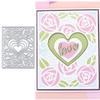 Love Rose Background Board Die Cuts for Card Making, Square Metal Cutting Dies for Paper Scrapbooking, DIY Stencils for Album Party Wedding Festivals Decoration view 1