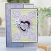 Love Rose Background Board Die Cuts for Card Making, Square Metal Cutting Dies for Paper Scrapbooking, DIY Stencils for Album Party Wedding Festivals Decoration view 3