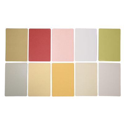 Tyenaza 200Pcs Pearlescent Card Stock, Blank Postcard, Assorted Colors Blank Metallic Cardstock Paper with Rounded Corners 5.9x3.9in