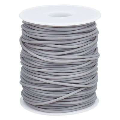 SUNNYCLUE 54.68 Yards/ 50m Knitting Cord Rubber Cords Knitting Barber Stitch Holder Cords 2mm Hollow Pipe Soft Rubber Cords Tube Cords Tubing Barber Cord with 1mm Hole Memory Wire for Knit Crafts