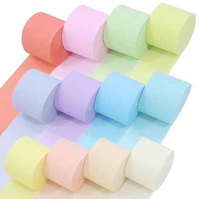 Captain Decor 12 Crepe Paper Streamers Rolls, 656ft Pack of Unique 12 Pastel Streamers for Party Decorations, Pastel Backdrop, Birthday Streamers, Party Streamers(1.8 inch x 82 ft/Roll)