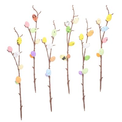 Ciieeo 6pcs Artificial Easter Branches Picks for Flower Arrangements Vibrant Spring Decor for Easter Parties and Home Decoration