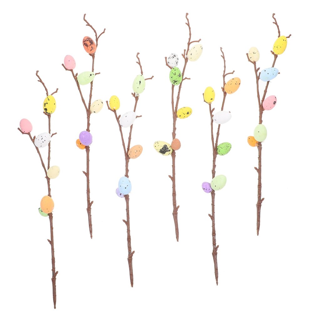 Ciieeo 6pcs Artificial Easter Branches Picks for Flower Arrangements Vibrant Spring Decor for Easter Parties and Home Decoration