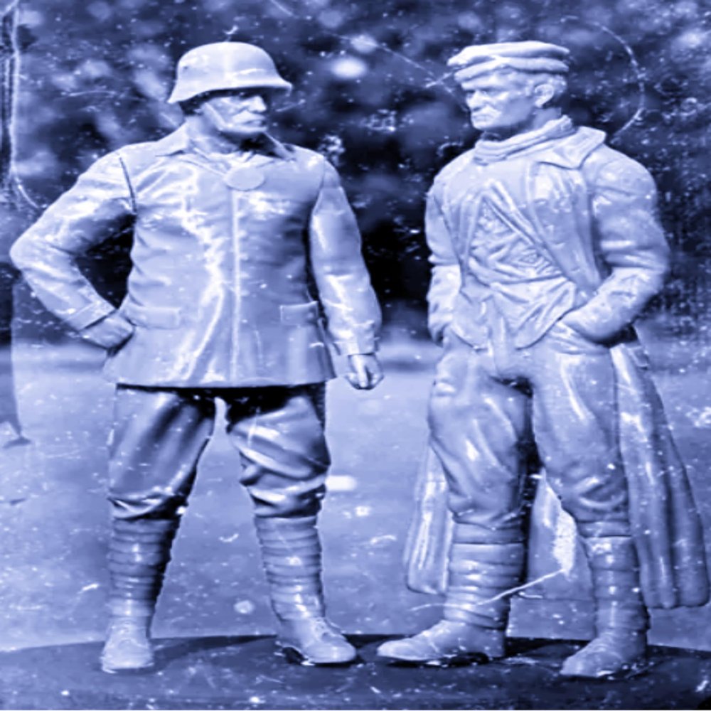 1/35 WWII German Soldier Resin Model Kit Unpainted and Unassembled Resin Model Parts (2 Men)//l7R9-3