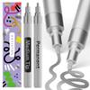 ARTISTRO 2 Silver Permanent Marker - Waterproof Markers for Tire, Fabric, Rocks, Glass, Ceramic, Wood, Paper - Oil Based Paint Pens - Medium Tip 3mm view 1
