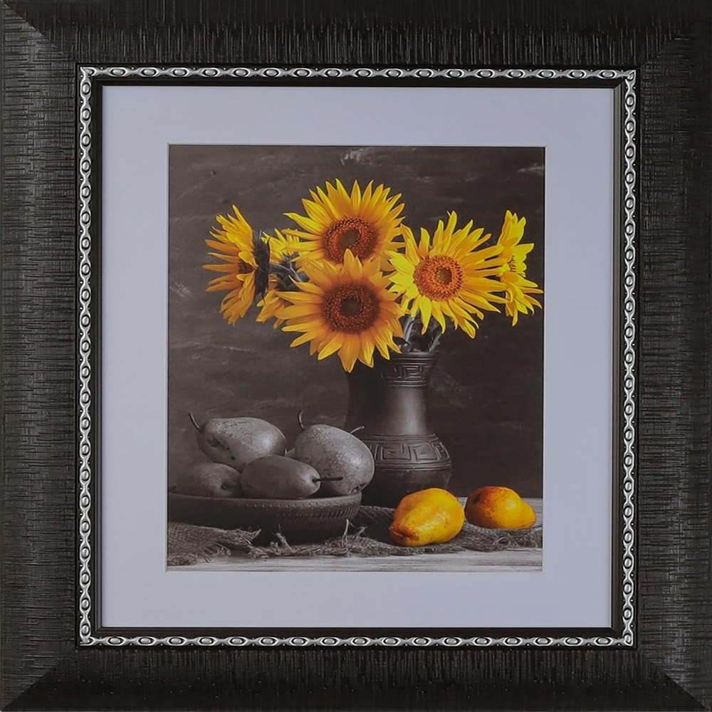 3-1/4" Polystyrene 3D Textured Picture Frame by WholesaleArtsFrames-com 11x14, 1538 Series Black & Silver - Made in USA