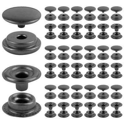 Framendino, 200 Pack Metal Snap Fastener Kit Button Press Stud Cap for Bag Leather DIY Craft