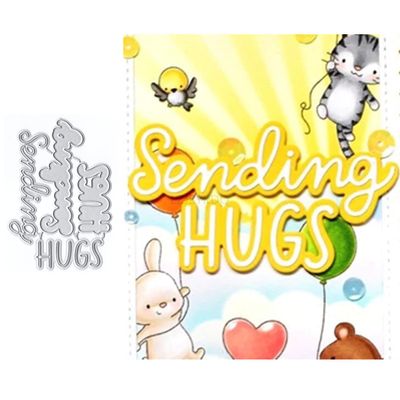 Sending Hugs Die Cuts for Card Making, Cover Metal Cutting Dies for Paper Scrapbooking, DIY Stencils for Album Party Wedding Festivals Decoration