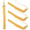 Tofficu 4Pcs 2024 Graduation Tassel, 2024 Graduation Cap Tassel with 2024 Gold Charm, Tassel Charms for Graduation Cap 2024, Charm Ceremonies Accessories for Graduates, Golden view 1