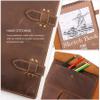 Robrasim Handmade Leather Sketchbook Cover, Artist Sketch Pad Holder for 11"X14" Top Spiral Bound Sketchbook, Drawing Book Pencil Case, Journal Portfolio with Shoulder Strap, Artist Gifts,Brown view 4