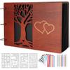Giiffu Wooden Family Scrapbook Album, DIY Photo Memory Book with Family Tree Design, 100 Pages Personalized Scrapbooking Album, Gift for Mothers Day, Baby Shower & Family Keepsake view 1