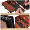 Giiffu Wooden Family Scrapbook Album, DIY Photo Memory Book with Family Tree Design, 100 Pages Personalized Scrapbooking Album, Gift for Mothers Day, Baby Shower & Family Keepsake view 3