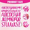 416pcs 8 Sheets Letter Stickers, 1 inch 2 inch Large Capital Self Adhesive Alphabet Stickers Waterproof Vinyl Letter Decals for Scrapbook Decoration Arts Crafts Poster (Rose Red) view 2