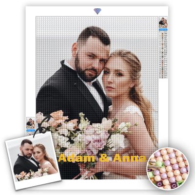 UM UPMALL Custom Diamond Art Painting Kit Full Drill for Adults - Personalized 5D Diamond Art with Photo and Text, Custom Your Own Picture - Romantic Gifts for Couple Home Decor 11.8x19.6in/30x50cm