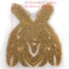 Labellezalady Gold Color Small Rhinestones Beaded Bodice Applique Patch V-Neck for Bridal Party Fashion Show Prom Dress(Gold-F2201) view 3