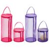 WEBEEDY 4pcs Crochet Yarn Holder Storage Bags 2 Sizes Empty Round Mesh Bag Crochet Yarn Storage Organizer Portable Knitting Yarn Tote Baskets for Crocheting Knitting Supplies Dispenses view 1