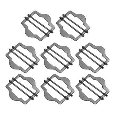 uxcell 8Pcs Metal Adjuster Slide Buckles, 25mm Webbing Strap Roller Pin Clip Buckle Tri Glide for Vest, Suit, Bag Replacement Part (Black)