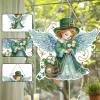 St. Patrick's Day Angel DIY Diamond Art Painting Wreath Kits Special Shaped Rhinestone Diamond Art Window Pendants Home Garden Wall Hanging Kits (Single Side Point Drill) (#34-Angel) view 2