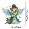 St. Patrick's Day Angel DIY Diamond Art Painting Wreath Kits Special Shaped Rhinestone Diamond Art Window Pendants Home Garden Wall Hanging Kits (Single Side Point Drill) (#34-Angel) view 3