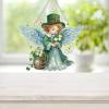 St. Patrick's Day Angel DIY Diamond Art Painting Wreath Kits Special Shaped Rhinestone Diamond Art Window Pendants Home Garden Wall Hanging Kits (Single Side Point Drill) (#34-Angel) view 4